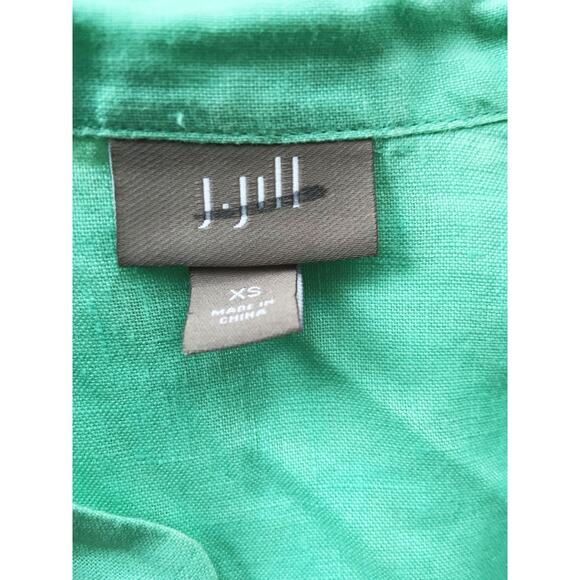 J Jill Mint Green 100% Linen Button Front Blouse Size XS - Picture 4 of 5